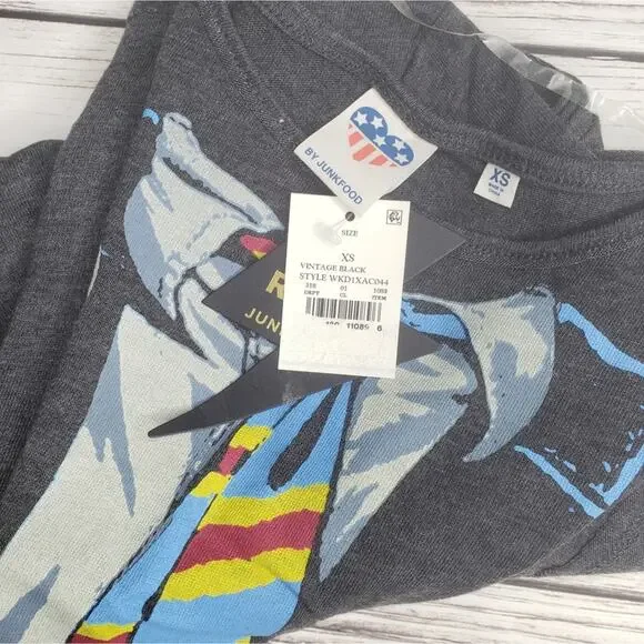 Junk Food AC/DC Shirt Dress Gray Graphic Band Size XS Summer Casaul - Picture 5 of 5